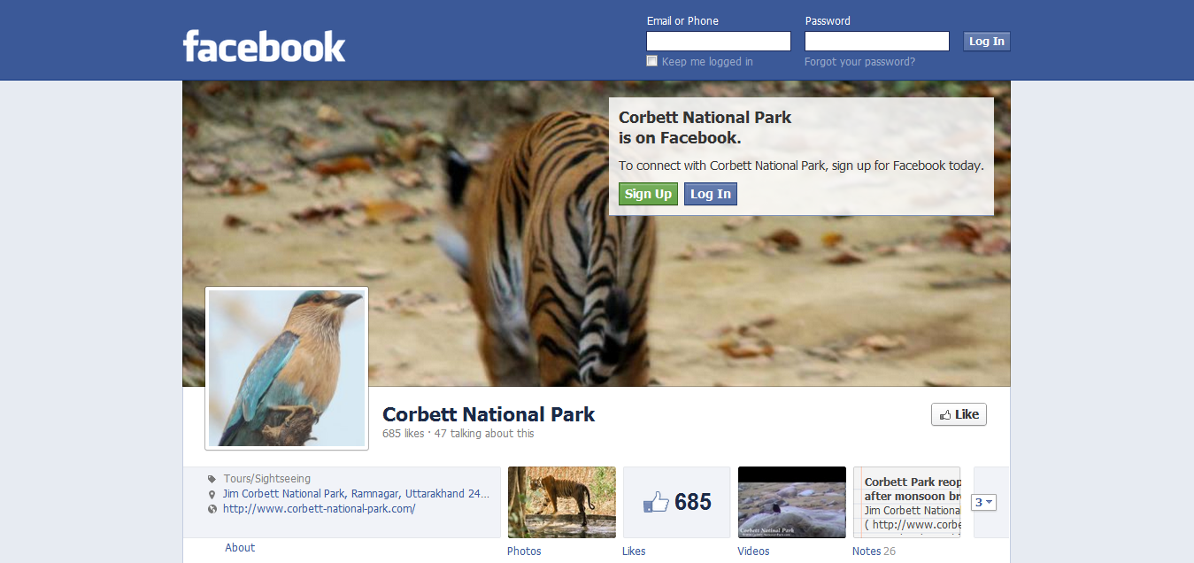 Corbett National Park Facebook Page