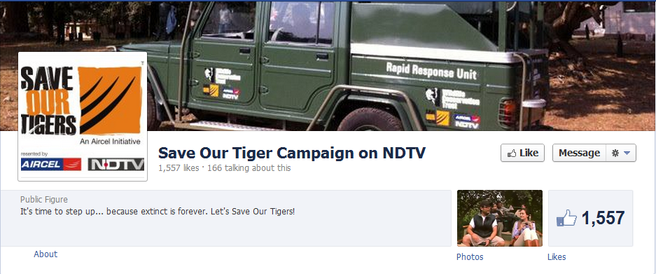 Save Our Tiger Campaign on NDTV