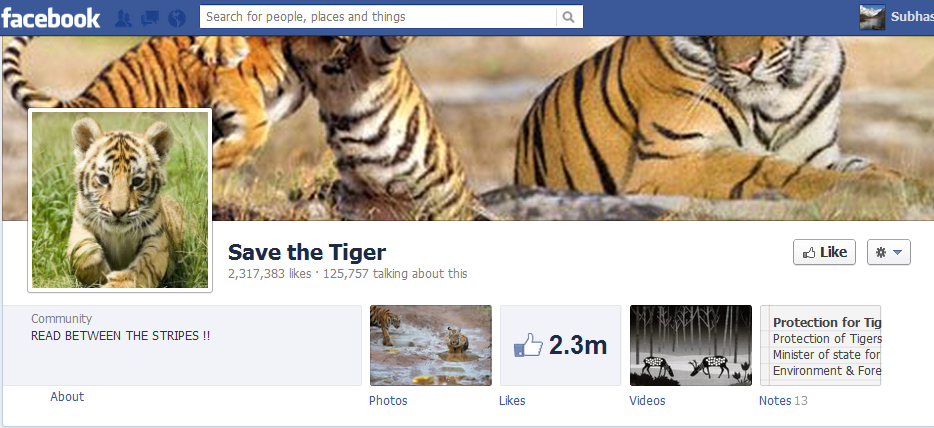 Save the Tiger Facebook Page